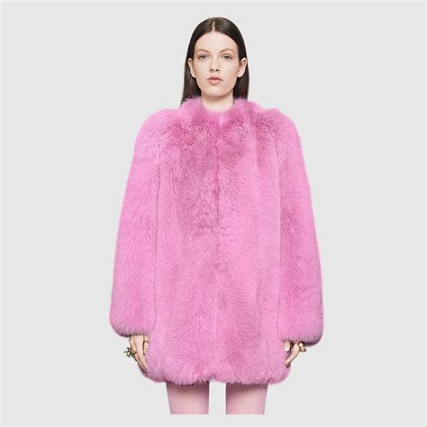 pink gucci fut coat